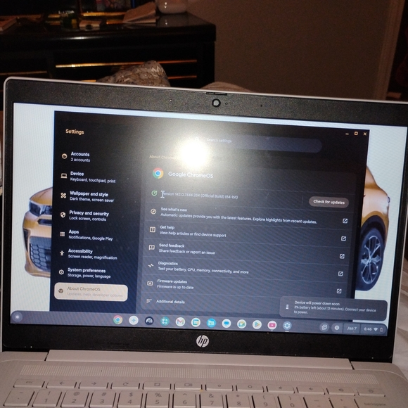 HP Silver Laptop with Chrome OS
